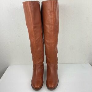 Lucky Brand Generall Tall Leather Riding Boots Fur Cuff